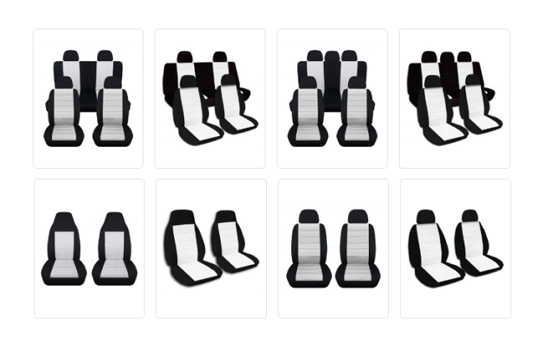 black and white car seat covers